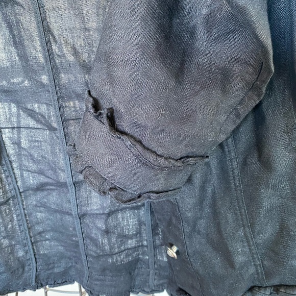 INC Black Linen Jacket - Picture 3 of 5